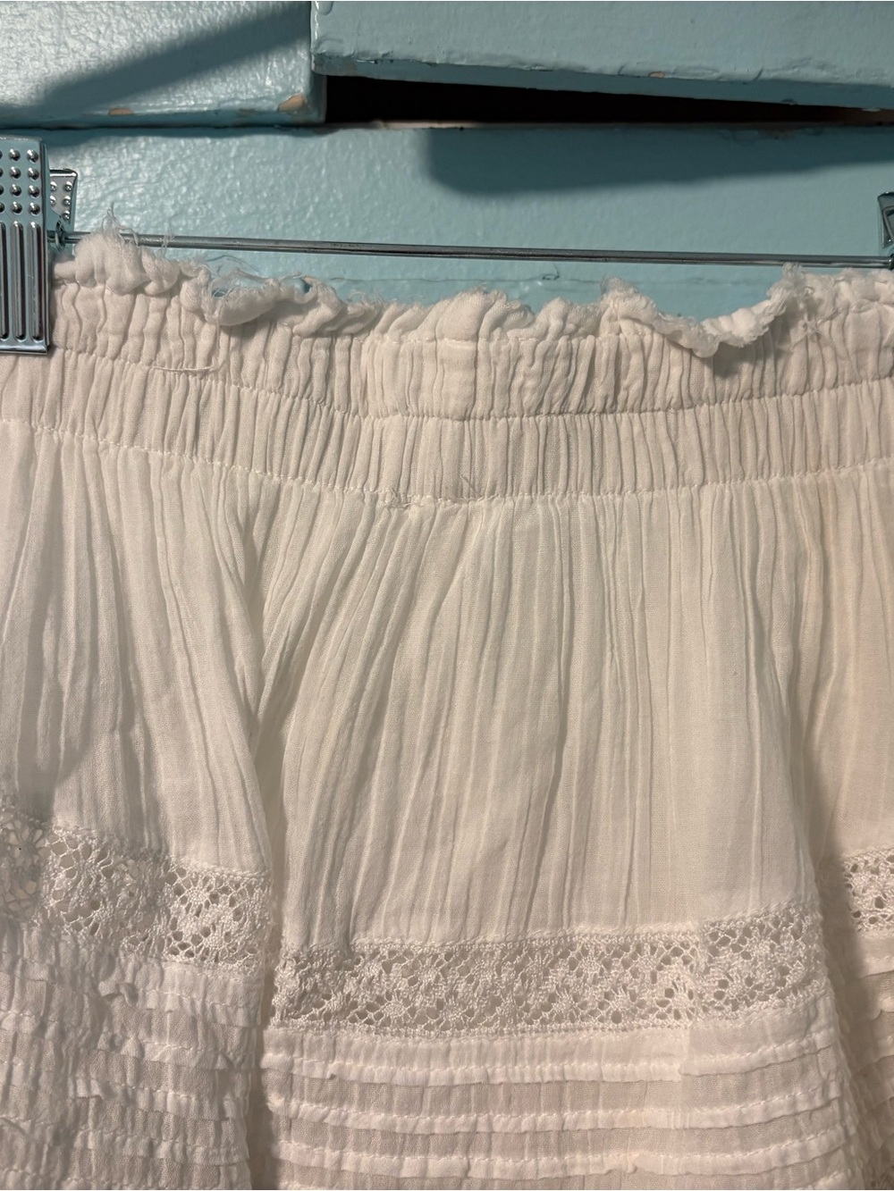 Aerie Rock N Ruffle Tiered Mini White Skirt Small - Picture 3 of 6